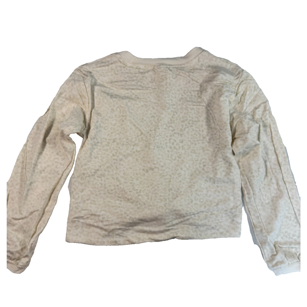 All in Motion Girls' Modal French Terry Crewneck Sweatshirt Small Leopard Print - Picture 4 of 4